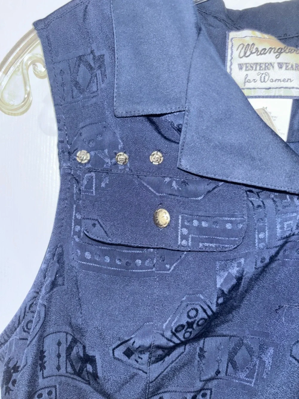 Wrangler Navy Western Snap Shirt Jacket - Picture 4 of 6